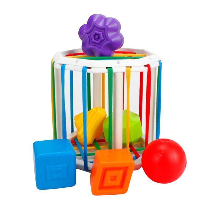 감각 분류 통 모양 분류 감각 장난감, 스마트 두뇌 팔각형 큐브, 6 개, 다감각 모양 장난감, 1-2 세 남아