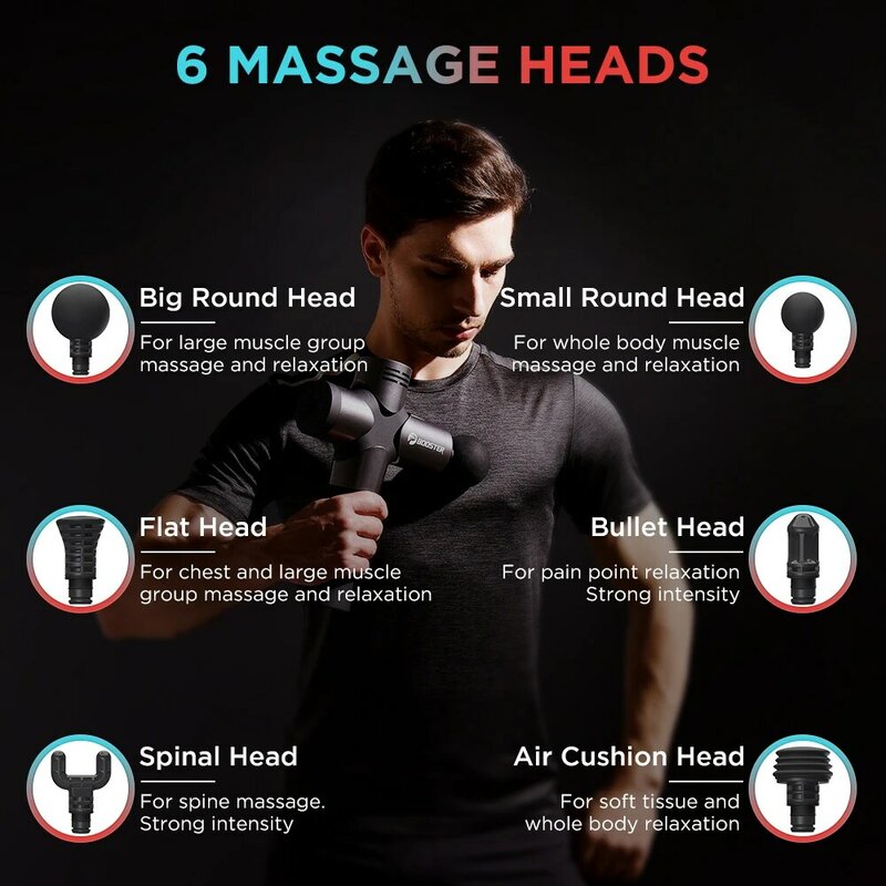 BOOSTER Pro 3 pistola per massaggio dei tessuti profondi stimolatore muscolare massaggiatore per il corpo pistola fasciale Relax a basso rumore per modellare la bellezza
