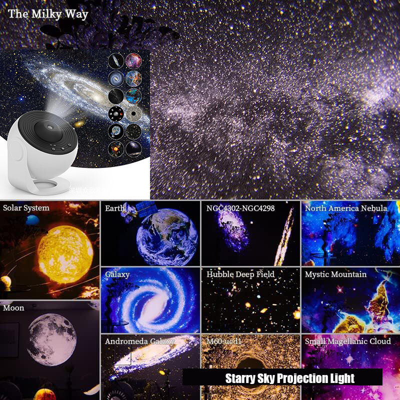 Shineknot-Starry Sky Galaxy Luz Projeção, HD 13 Tipos, Focagem, Presente Criativo, Quarto Atmosfera, Zm0066