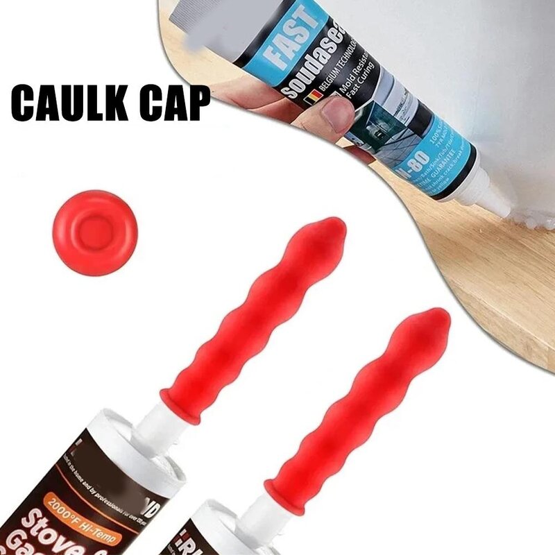 10pcs Caulk Cap Glass Glue Tip Sealing Cap Barrel Glue Mouth Protective Cover For Sealing And Preserving Leakproof Sleeve Tool