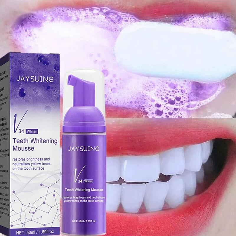50Ml Whitening Tandpasta Tanden Reinigende Mousse Verwijdert Vlekken Reparatie Hygiëne Mousse Bleken En Kleuren Tanden Nieuw