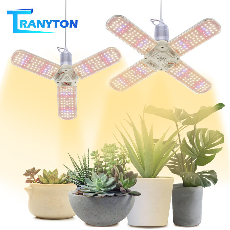 Складной светодиодный светильник для выращивания растений, фитолампа полного спектра E27, SMD2835, лампа для комнатных растений, короб для выращивания цветов и сада, 24 Вт, 36 Вт, 48 Вт