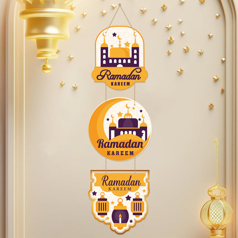 Eid Mubarak Papier Anhänger glücklich Ramadan Kareem hängende Ornamente Dekoration für zu Hause islamische muslimische Party Dekor liefert