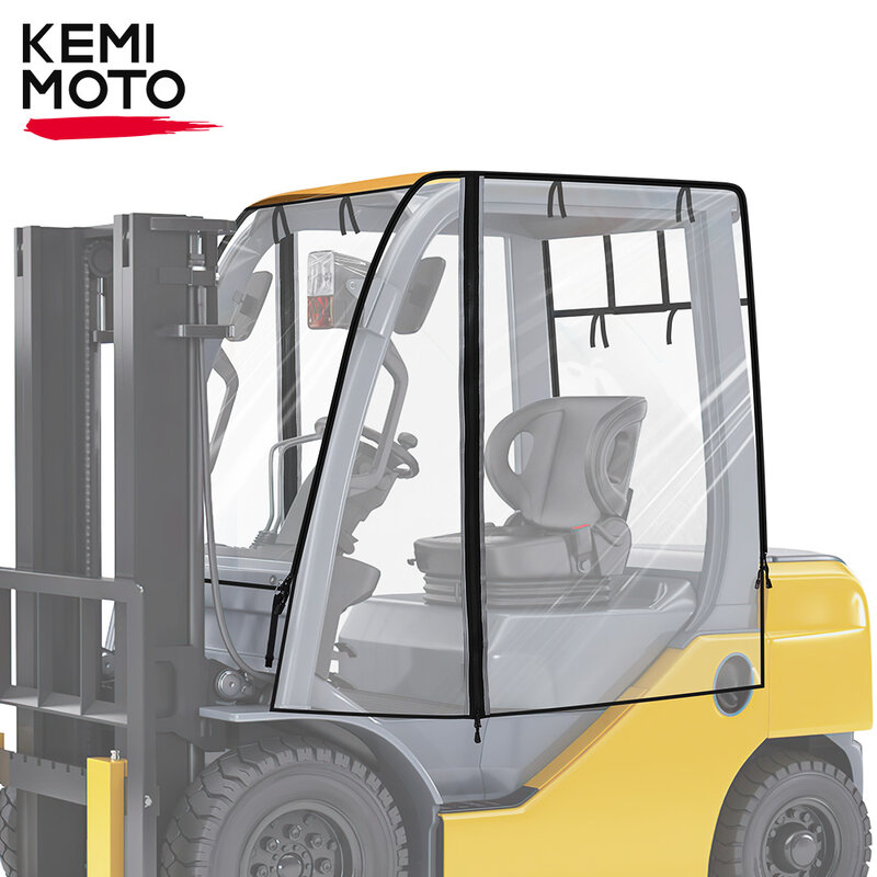 KEMIMOTO Clear Forklift Cab Enclosure Cover Heavy Duty Waterproof UV Protection All Weather 61"/Top 51.2"x41.3"x51.1" 8000 lb