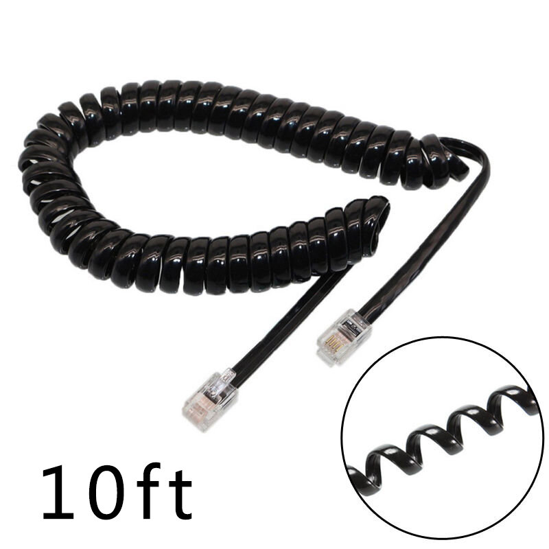 3meters Telephone Handset Cable Telephone Handset Phone Extension Cord Curly Coiled Cable Spring Wire For Communication Cable