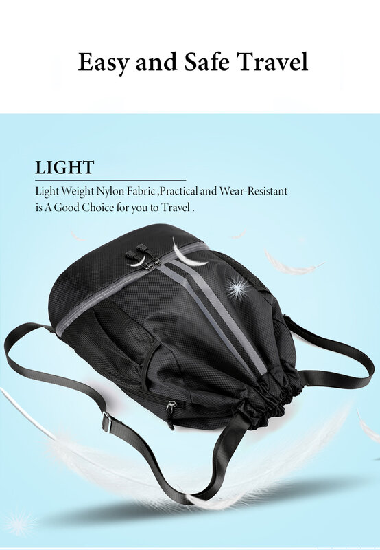 Outdoor-Sporttaschen für Männer Frauen Sport Kordel zug Rucksack große Kapazität Sporttasche mit Schuh fach und nass Proof Tasche