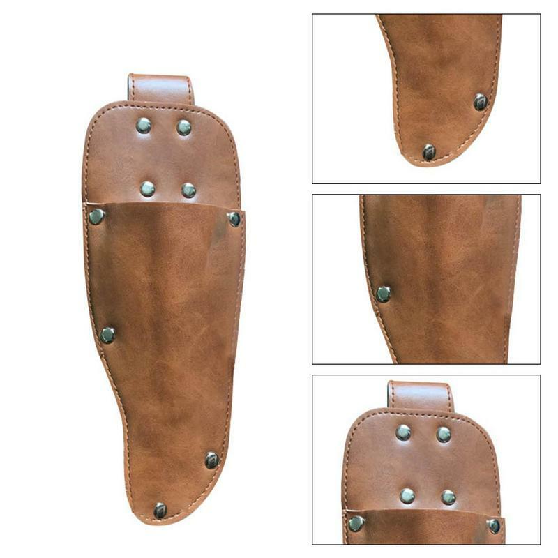 Sarung gunting kulit PU Premium, sarung pelindung gunting pangkas profesional gantung pinggang