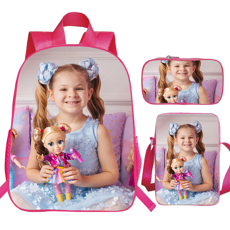 Tas buku anak Kawaii Diana, tas sekolah tahan air, Set 3 potong tas anak merah muda, tas buku, tas bahu, hadiah