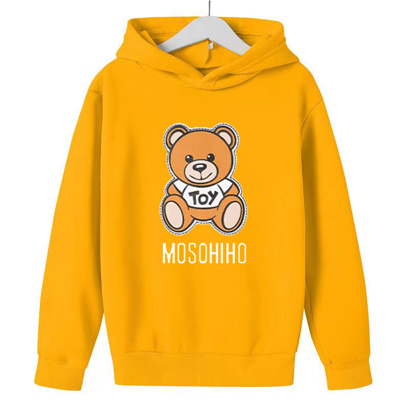 Детская яркая осенне-зимняя одежда MOSOHIHO с милым принтом медведя для мальчиков и девочек Детская Толстовка пуловер Повседневная модная куртка Топ