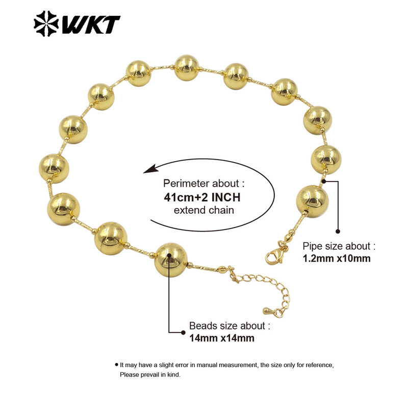 _ WKT 2024 привлекательный стиль 41 см длинная латунная цепочка, регулируемая для женских ожерелий, модные аксессуары, горячая распродажа