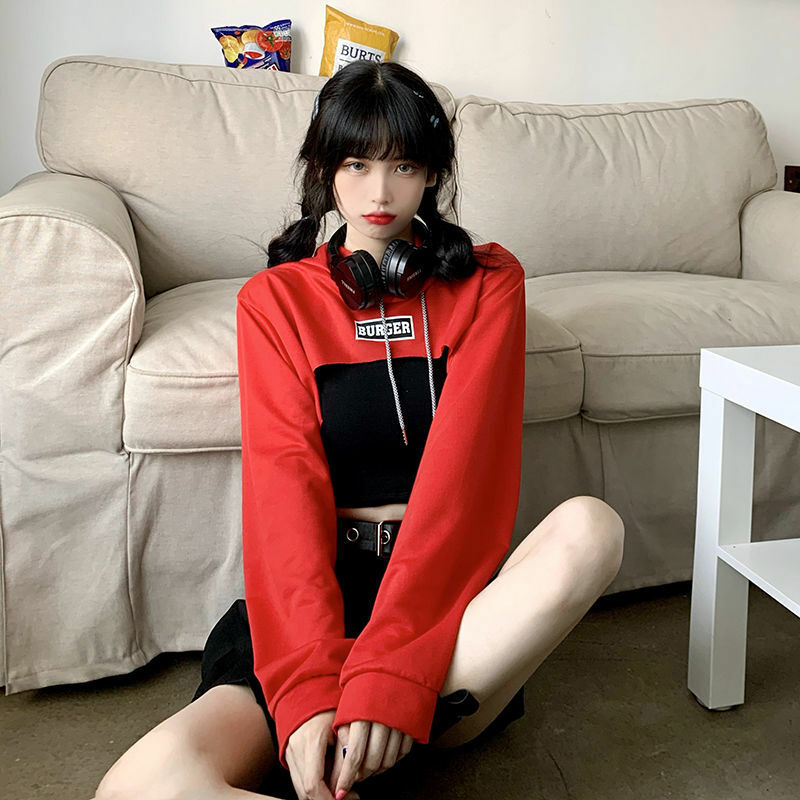 Mit Hut Hoodies Frauen Grundlegende Design Junge Koreanische Mode Mujer Alle-spiel Teens Einfache Kühlen Lose Y2k Gemütliche Straße tragen Beliebten