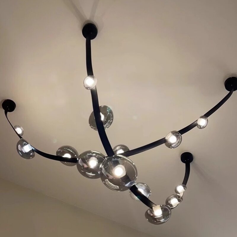 Nuovo lampadario a soffitto a LED in vetro di design in pelle per soggiorno sala da pranzo Bar minimalista sala espositiva dell'hotel camera da letto decorazioni per la casa
