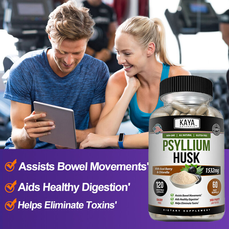 Psyllium Husk Capsules - 1532 Mg - Soluble Dietary Fiber Supplement To Support Digestive Health