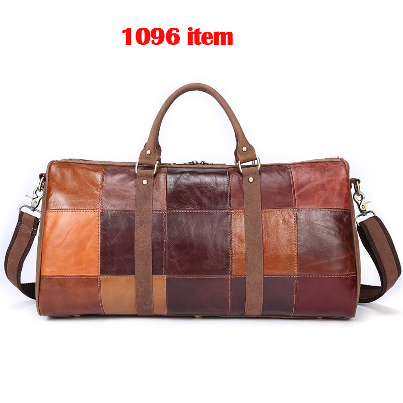 WESTAL-Bolso de viaje de piel auténtica para hombre, bolsa grande de mano para fin de semana, para llevar durante la noche, equipaje, 8883