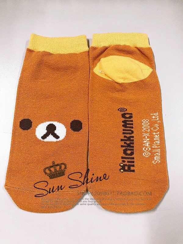 Calcetines bonitos Kawaii Rilakkuma para niñas y mujeres, calcetines de Anime Korilakkuma Bear Catoon