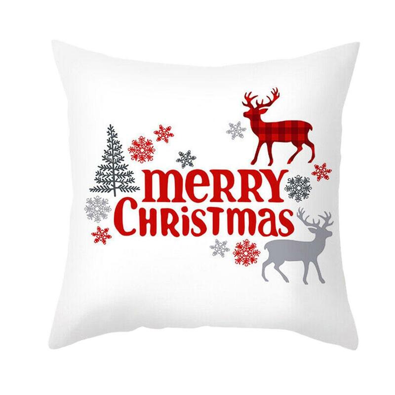 Sarung bantal Natal dekorasi Selamat Natal untuk rumah 2023 Navidad sarung bantal hiasan Natal hadiah Xams dekorasi Tahun Baru P4M4