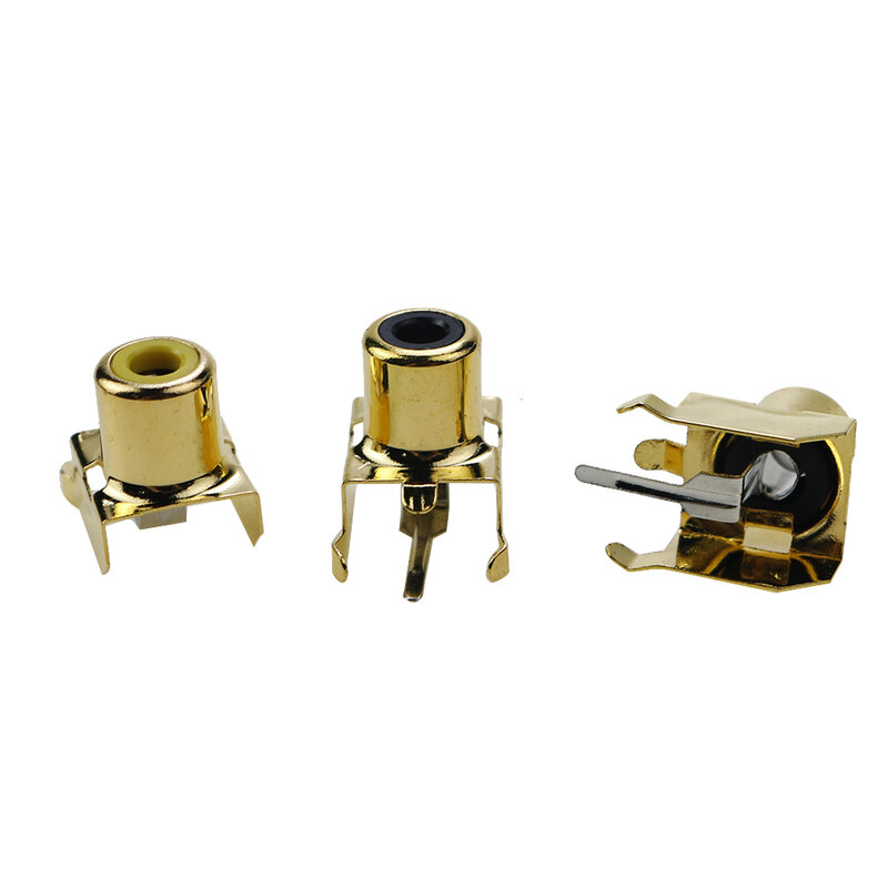 Conector AV piezas para Audio, conector AMARILLO RCA hembra, chapado en oro y plata, 1 AV-8.4-3