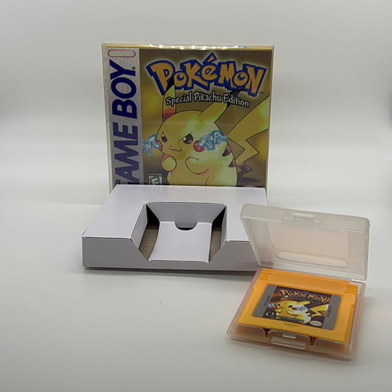 Juego de Pokémon GBC en caja, Cartucho de videojuegos de 16 bits, sin Manual, cristal azul, dorado, verde, rojo, plateado, amarillo, 7 versiones