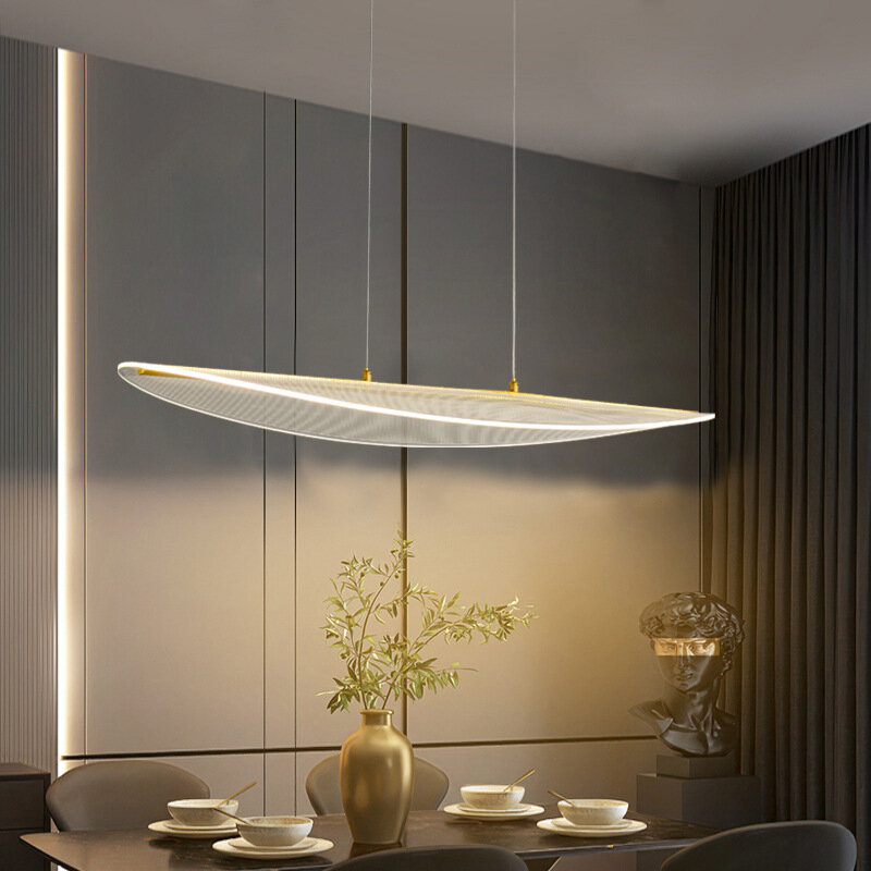 Lustre acrílico com placa guia, lâmpada moderna simples, luz de barra criativa nórdica, candeeiros de mesa para restaurante, 1 palavra