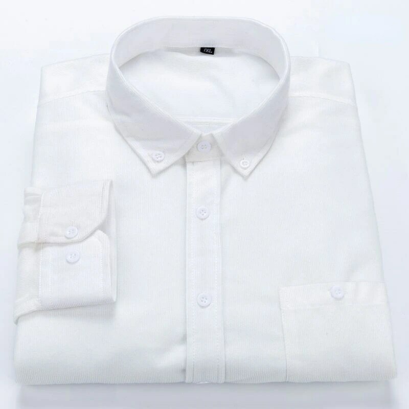 Camisa de pana Vintage para hombre, camisa clásica de oficina y negocios con botones, Top de manga larga, novedad de 2022