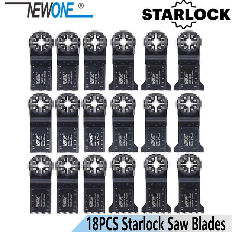 NEWONE Starlock 18 قطعة تتأرجح أداة المنشار شفرات مجموعة 32/45 مللي متر شفرات متعددة أداة تجديد المتقلب المنشار شفرة قطع الخشب المعادن