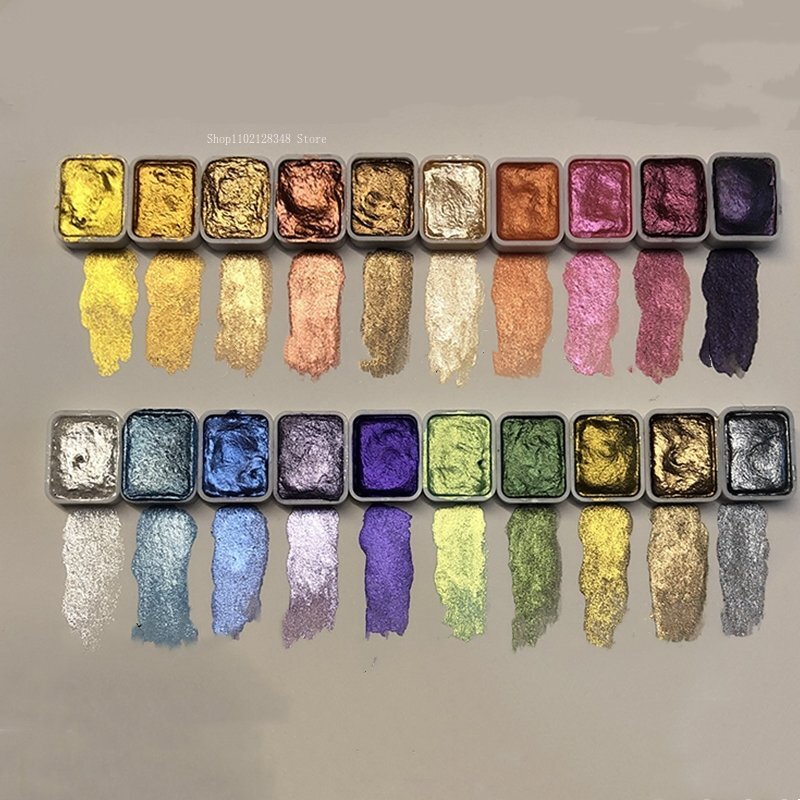 Dunhuang-Perolado pigmento aquarela, embalagem sólida, DIY coloração argila, Nail Art, gotejamento cola cor, aquarela