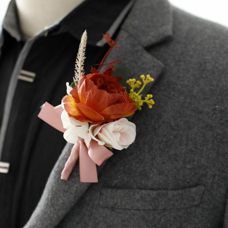 Broche nupcial de ramillete de flores para novio de boda, joyería de dama de honor, Pin de camisa para hombres, suministros de accesorios de fiesta de graduación