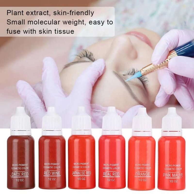 Professional Microblading Permanent Makeup Pigment Brown/red Tattoo Ink Natural Plant Eyebrow Eyeliner Lips Tattoo Pigment 1pcs