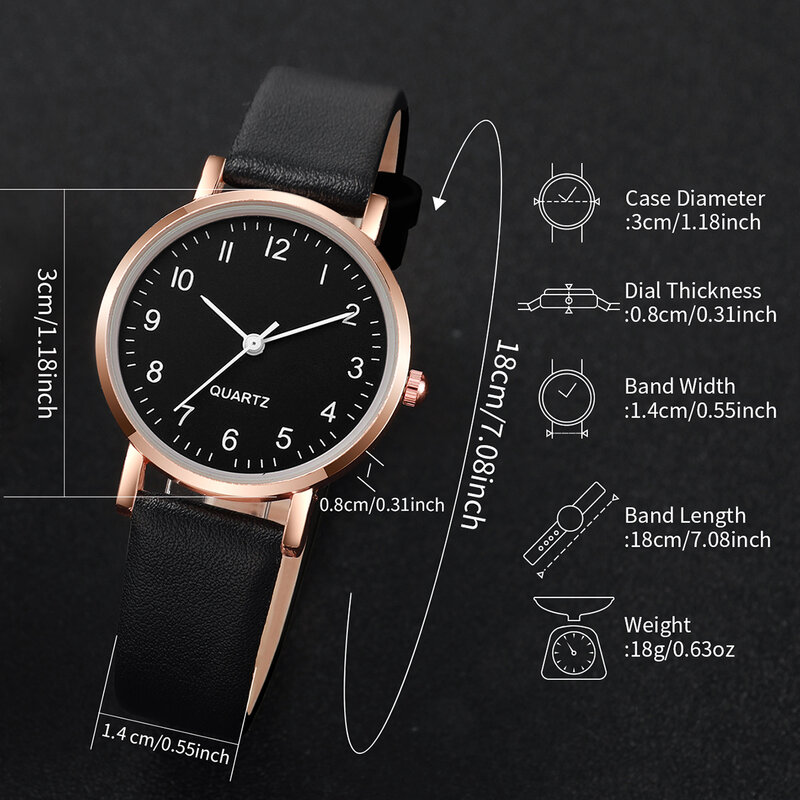 4Pcs/Set Fashion Unisex Leather Band Couple Quartz Watch and Magnetic Love Necklace