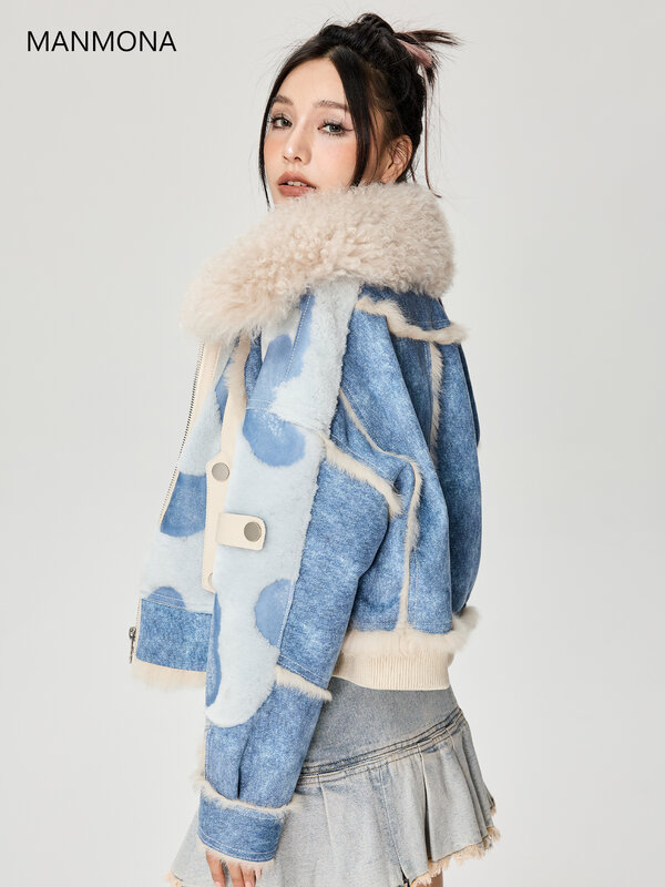 Manteau de fourrure de renard intégré pour femme, style rétro, importé, nouvelle collection d'hiver
