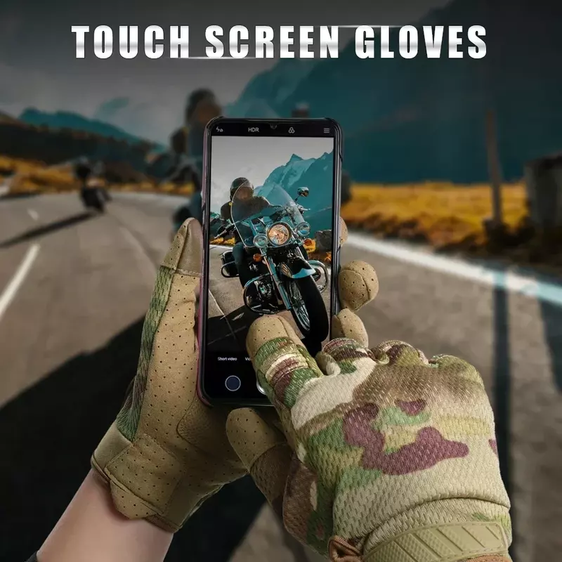 Men Tactical Gloves Touch Screen Cycling Gloves Sports Camo Army Glove Outdoor Motorcycle Riding Bike Running Paintball Gloves