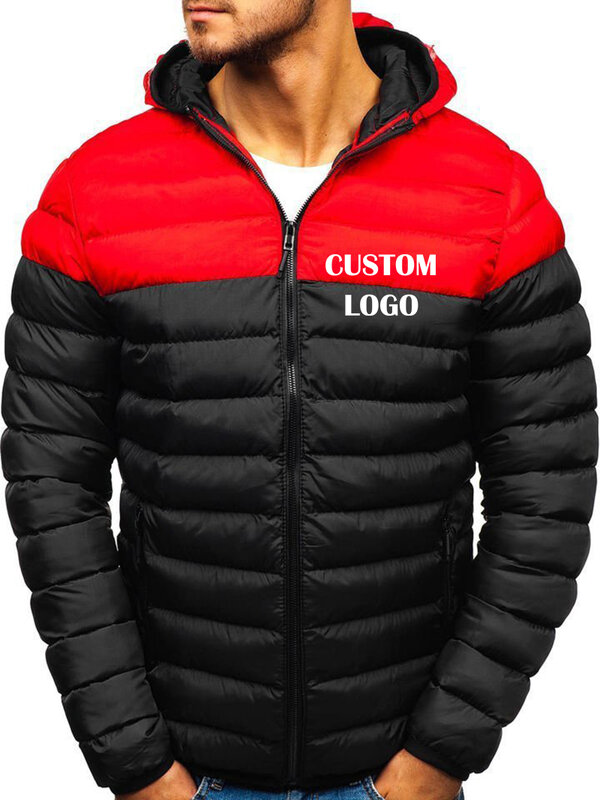 2024 Custom Logo Cotton Jacket Men's Autumn and Winter New Cotton Jacket Thickened Trendy Cotton Casual Jacket Men's Winter Coat
