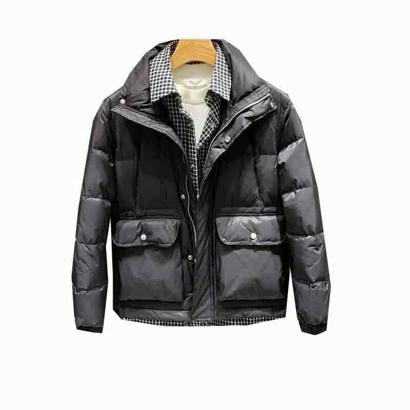 Jaqueta casual de inverno quente e grossa masculina, casacos de hip-hop, tamanho grande, elegante, Z49, 2023