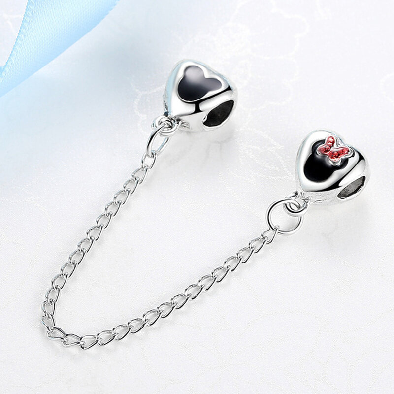 Fit oryginalny Pandora Charms bransoletka Disney myszka Minnie koraliki DIY biżuteria dla kobiet Anime Mickey łańcuch bezpieczeństwa wisiorek akcesoria