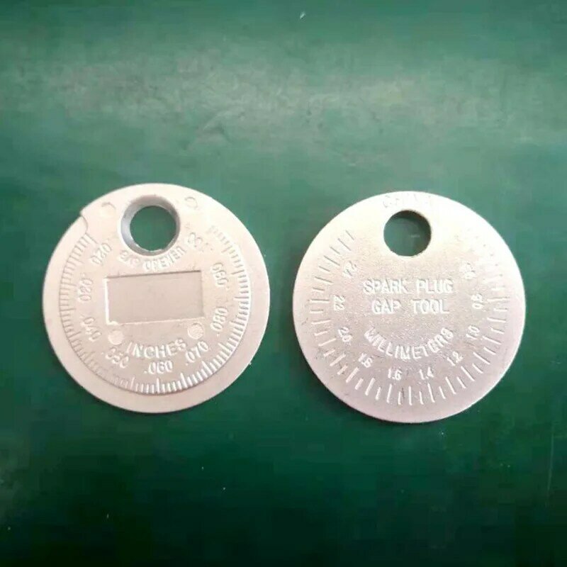 Calibrador de bujías tipo moneda, herramienta de medición de huecos, 0,6-2,4mm, 1 unidad