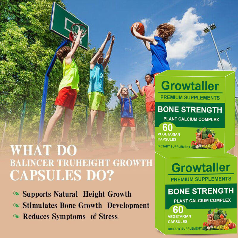 Height Improvement Capsules, Pediatric Recommended, Height Boost, Natural Height Growth, Imunidade Aumentado com Cálcio