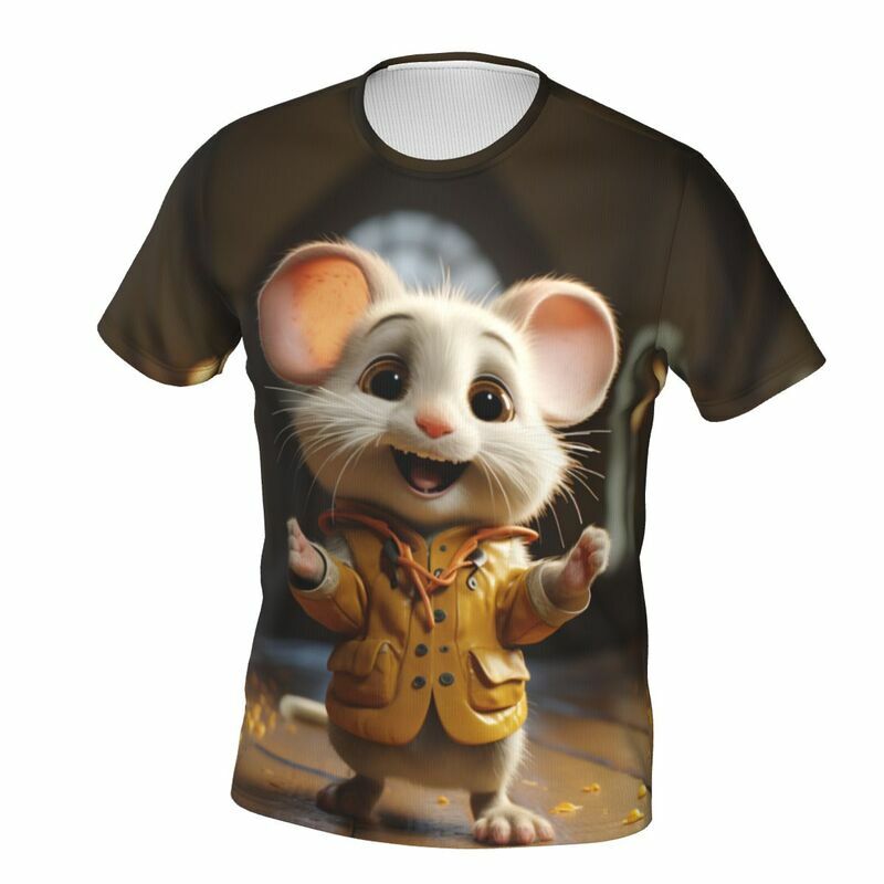 Camisetas de ratón para hombre y mujer, Top de manga corta con estampado 3D de animales de dibujos animados, ropa informal de gran tamaño para verano, Y2K