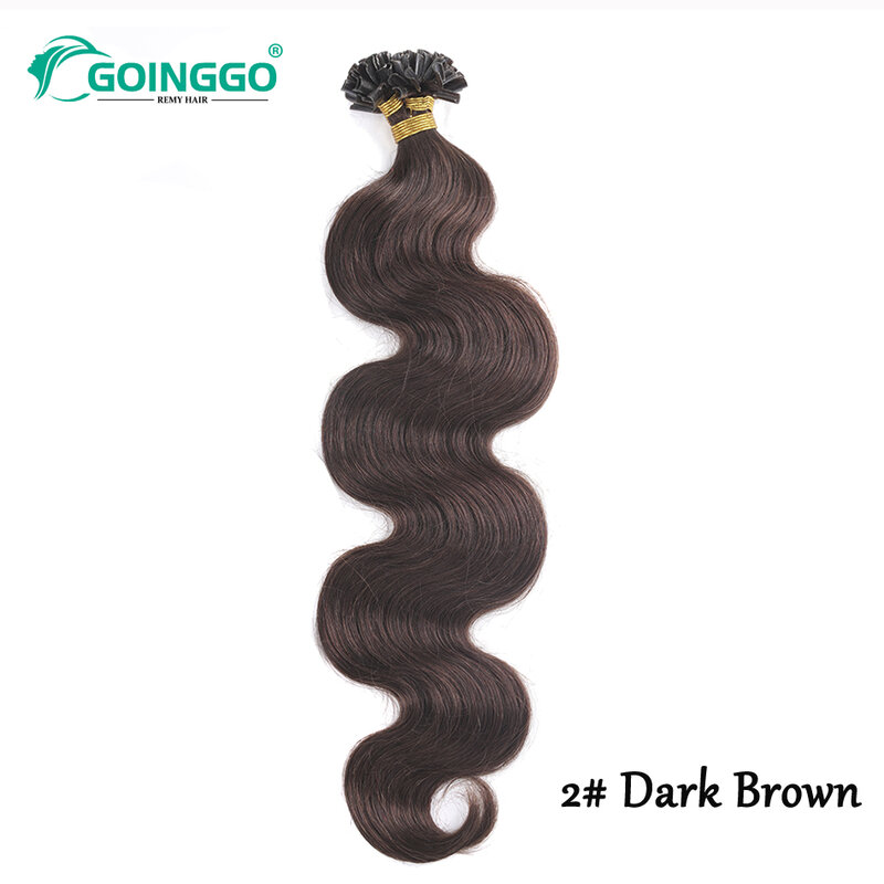 Body Wave U Tip Keratin Hair Extensions Nail Tip Extensions Machine Remy Fusion Pre-Bonded Brown Blonde Natural Real For Women
