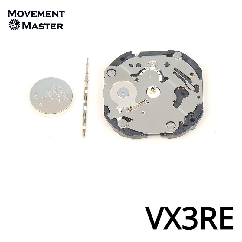 VX3RE Quartz Movement Watch, 5 mãos, 6, 9 segundo pequeno, original, acessórios do Japão
