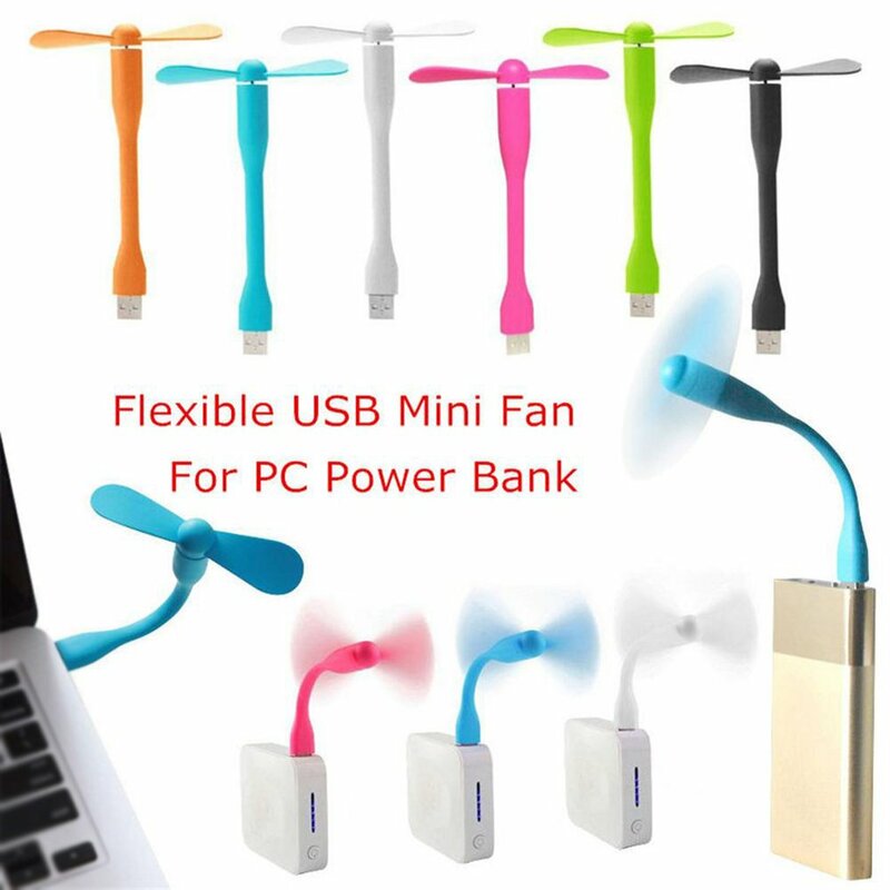 Flexible Mini Usb Fan Portable Detachable Cooling Fan Low Noise For Pc Power Bank Usb Devices Mini Handheld Usb Fan Dropshipping