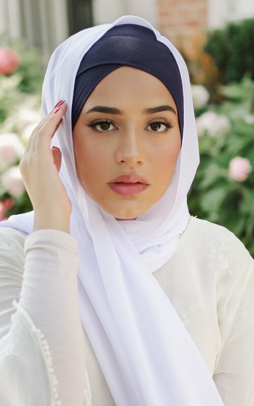 ใหม่ยืด Crisscross Modal Jersey ด้านใน Hijab หมวกมุสลิม Underscarf หมวกโพกหัวอิสลามผ้าพันคอหลอดผู้หญิง Headwrap
