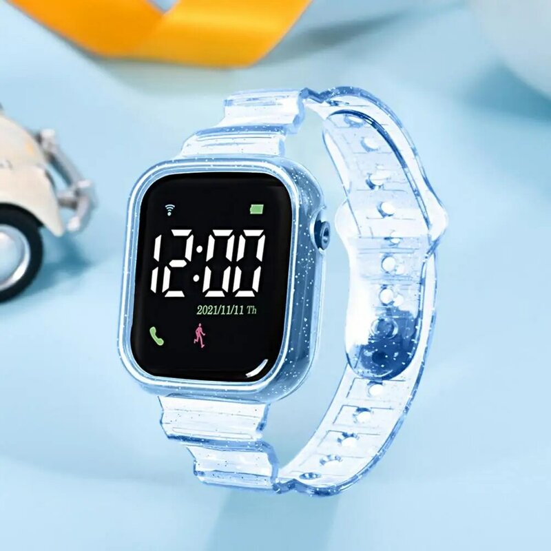 นาฬิกาอัจฉริยะกันน้ำ Jam Tangan Digital LED สำหรับเด็ก, นาฬิกากีฬานาฬิกาข้อมือสำหรับเด็กหญิงเด็กชายอิเล็กทรอนิกส์แฟชั่น