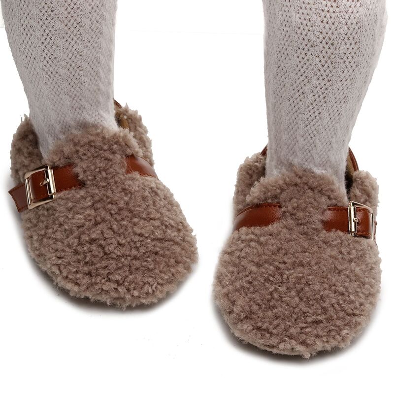Zapatos de algodón de felpa para bebé, calzado suave para primeros pasos de 0 a 2 años, grueso, cálido, para invierno y otoño