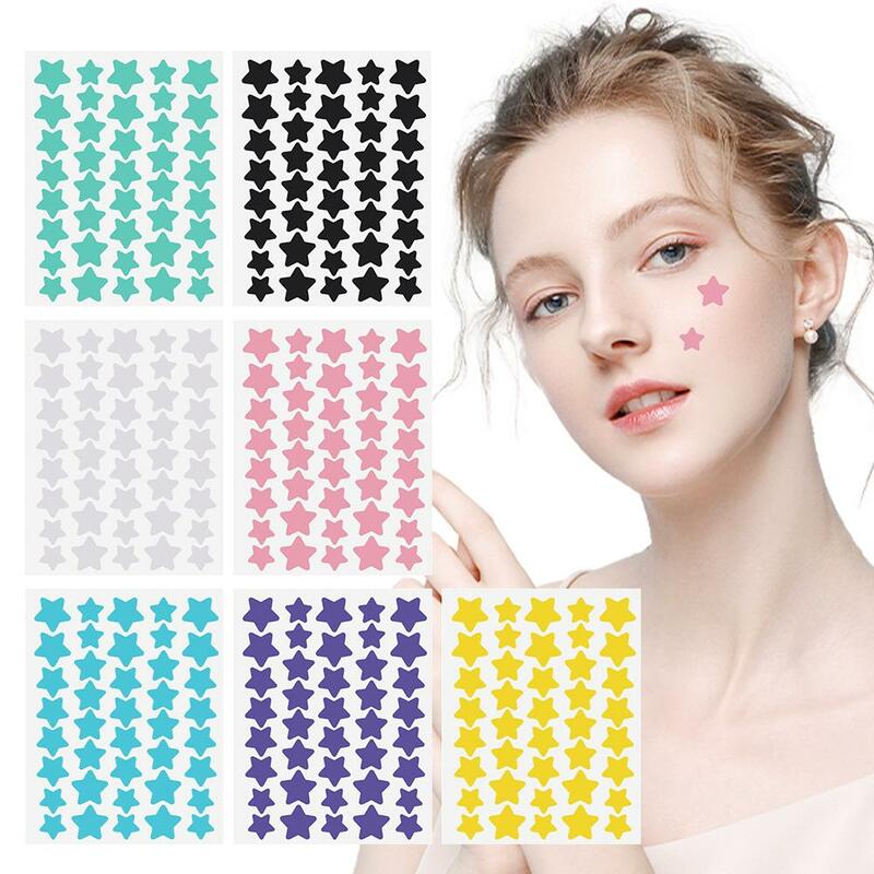 Parches de Material PE coloridos para el acné, pegatina Invisible para el cuidado de la piel, con forma de estrella y corazón, 40 piezas
