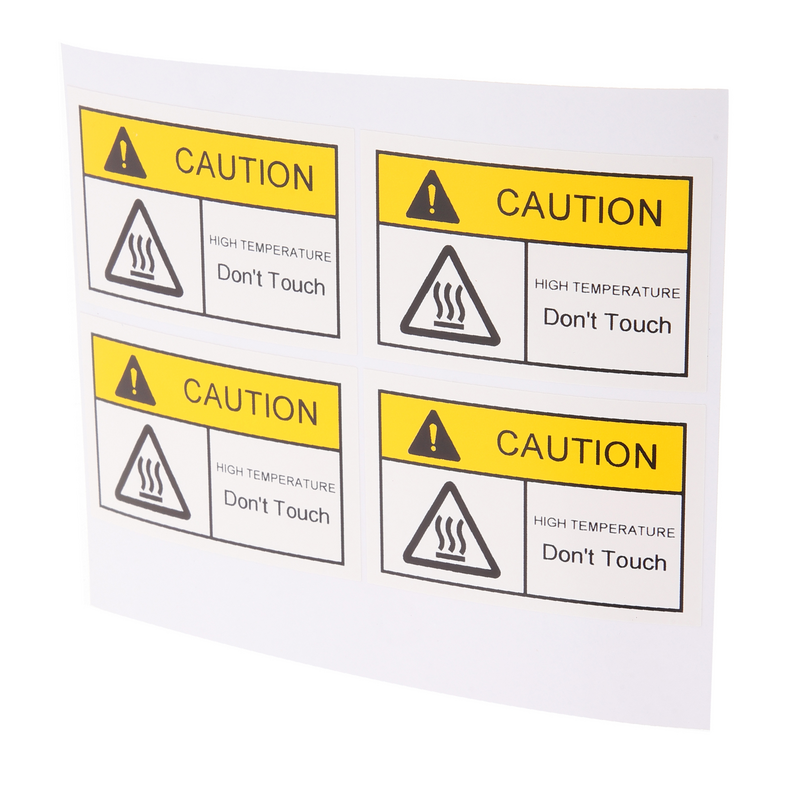 4 pezzi di etichette adesive di avvertenza ad alta temperatura non piegano gli adesivi per i segni di spedizione
