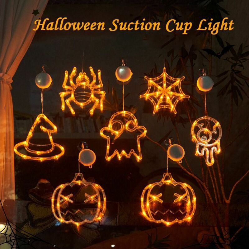 Suction Cup LED Ambient Light Warm White Suction Cup Lamp Waterproof String Lights for Halloween Home