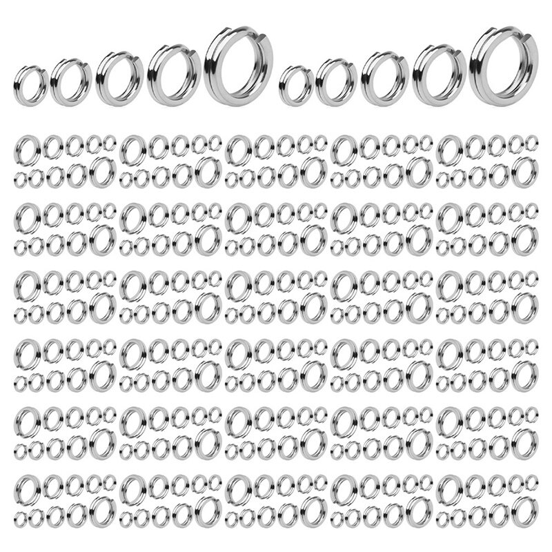 500Pcs Stainless Steel Fishing Split Rings,Fishing Heavy Duty Lure Rings Durable Easy Install Easy To Use