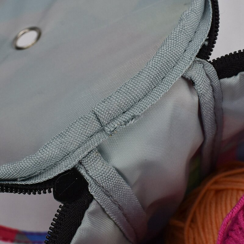 毎日の収納バッグ、ウール糸のかぎ針編みのハンドバッグ、縫製針、織りツールのトート、オックスフォード布素材、軽量で使いやすい