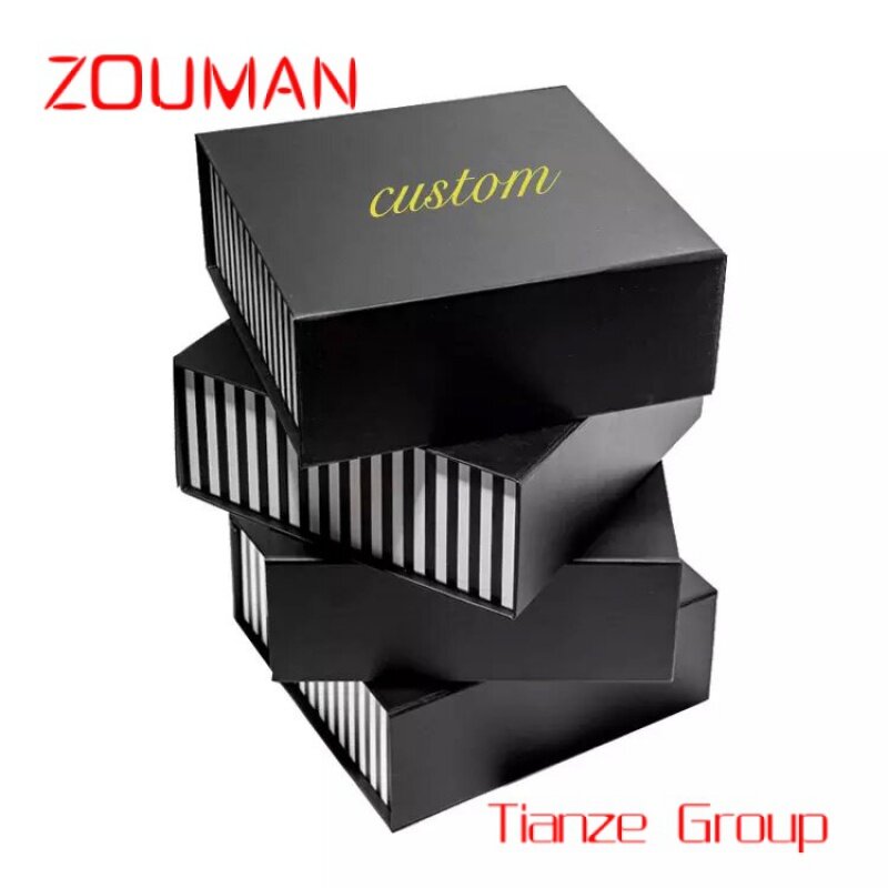 Custom , Oem Design Cases Storage Packaging Luxury Boxes Magnetic Folding Men Paper Gift Box For Watch Band Strap Wallet Bow Tie