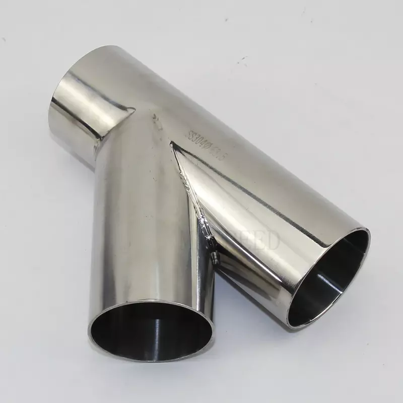 304 acciaio inossidabile 45 gradi tee OD 19mm-102mm smusso in acciaio inossidabile 1.5mm tubo spesso 2 mm